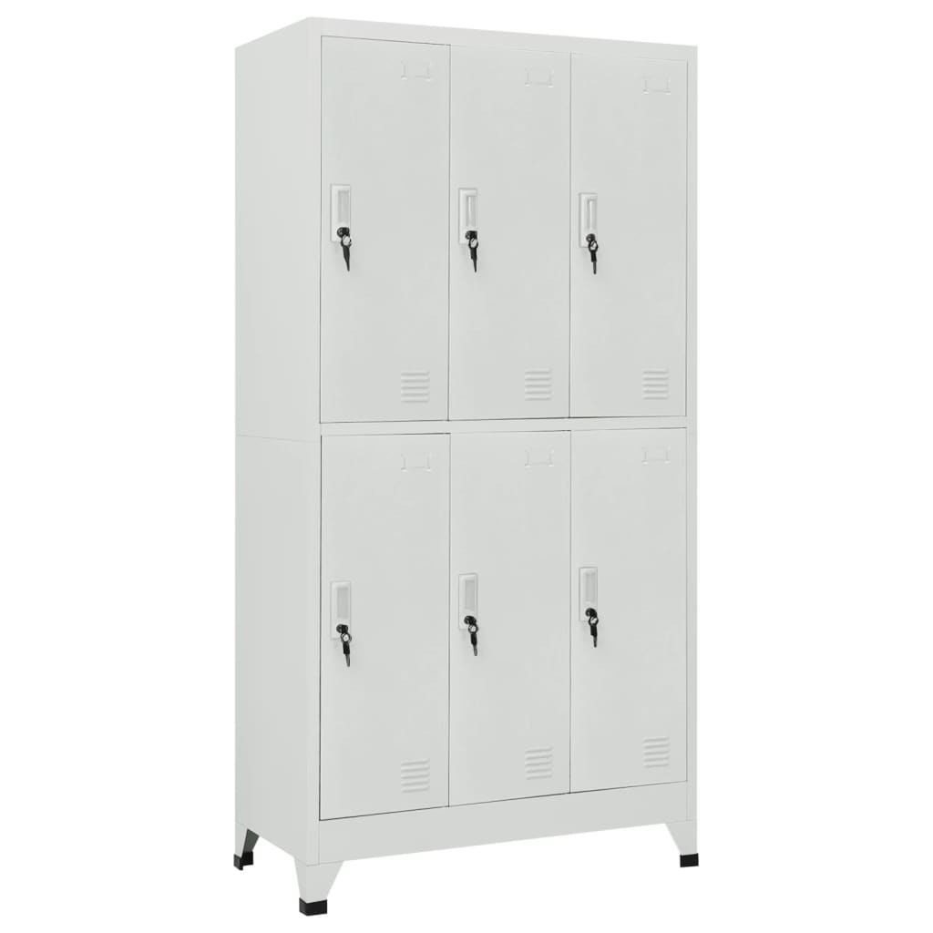 Armadietto a Chiave con 6 Scomparti in Acciaio 90x45x180 cm 20156