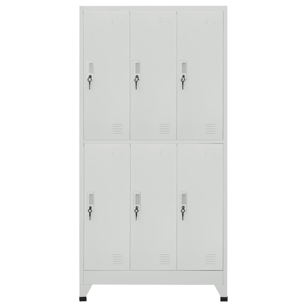 Armadietto a Chiave con 6 Scomparti in Acciaio 90x45x180 cm 20156