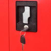 Armadio Portautensili 2 Ante Acciaio 90x40x180 cm Nero e Rosso cod mxl 70932