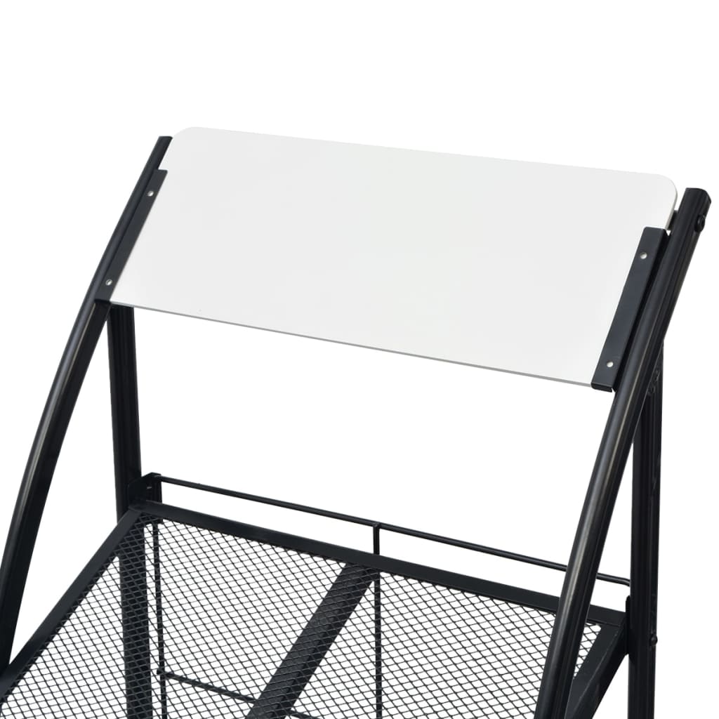 Portariviste 47x40x134 cm Nera e Bianca A4 30099