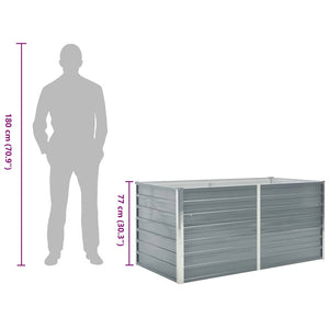 Letto di Coltura Rialzato 160x80x77 cm in Acciaio Zincato Grigio 42404