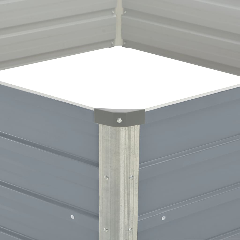 Letto di Coltura Rialzato 129x129x46 cm Acciaio Zincato Grigio 42405