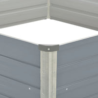 Letto di Coltura Rialzato 129x129x46 cm Acciaio Zincato Grigio 42405