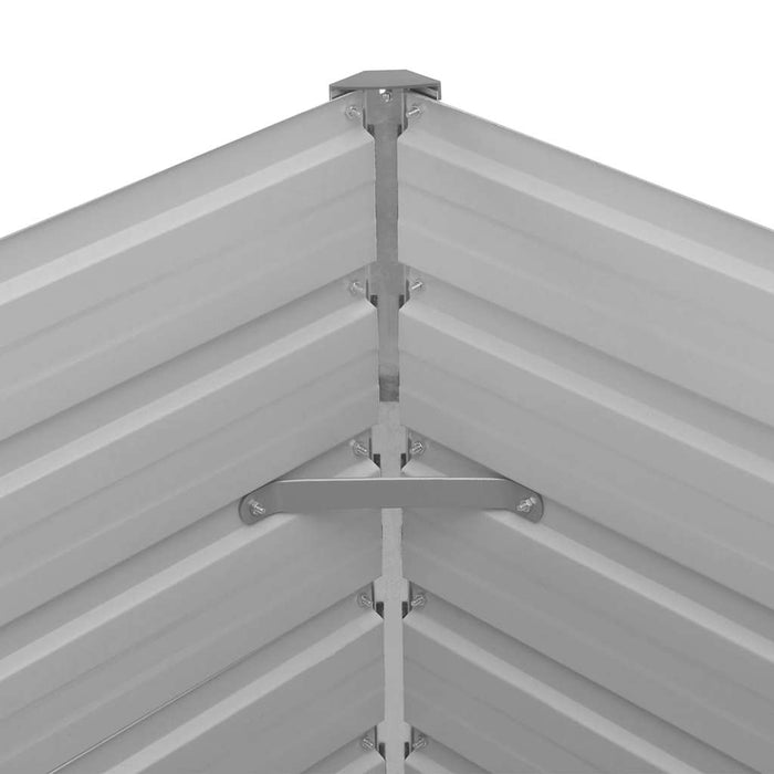 Letto di Coltura Rialzato 100x100x77 cm Acciaio Zincato Grigio 42407