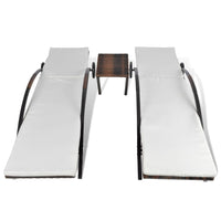 Set di due sdraio da 200 cm con tavolino in resina intrecciata marrone 02_0011913