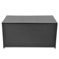 Baule da Giardino Nero 120x50x60 cm in Polyrattan 42498