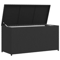 Baule da Giardino Nero 120x50x60 cm in Polyrattan 42498