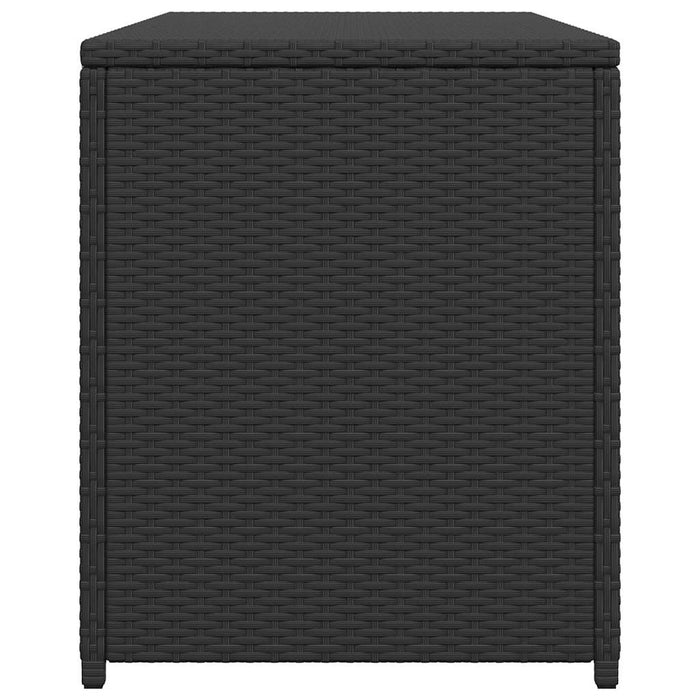 Baule da Giardino Nero 120x50x60 cm in Polyrattan 42498