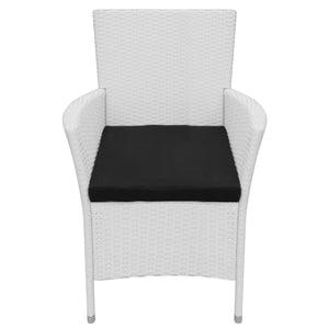 Set da Pranzo da Giardino 7 pz in Polyrattan Bianco Crema 42501