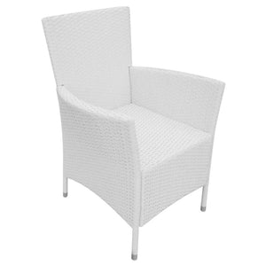 Set da Pranzo da Giardino 7 pz in Polyrattan Bianco Crema 42501