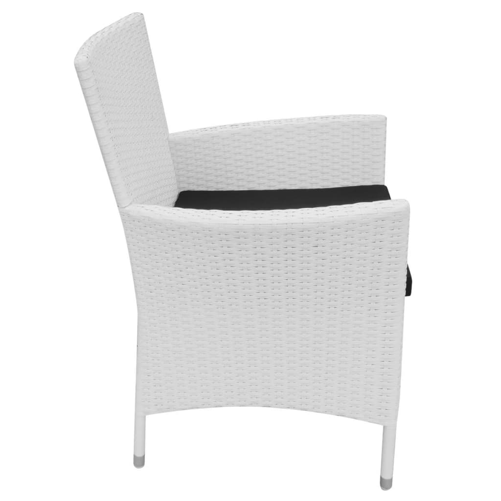 Set da Pranzo da Giardino 5 pz in Polyrattan Bianco Crema 42502