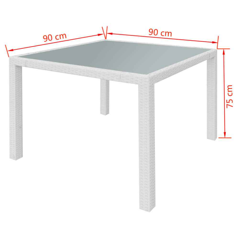 Set da Pranzo da Giardino 5 pz in Polyrattan Bianco Crema 42502