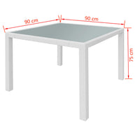 Set da Pranzo da Giardino 5 pz in Polyrattan Bianco Crema 42502