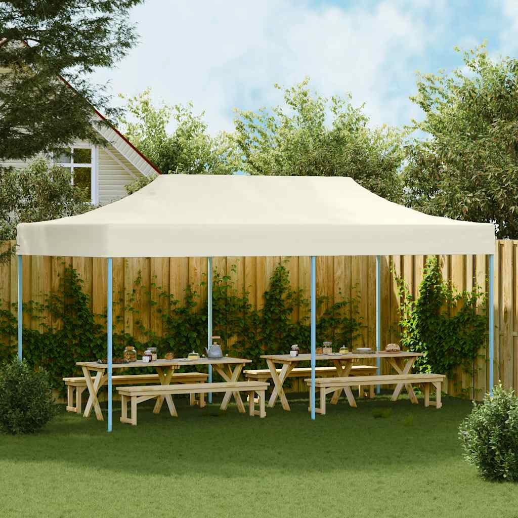 Tenda Pieghevole Pop-Up 3x6 m Bianco Crema