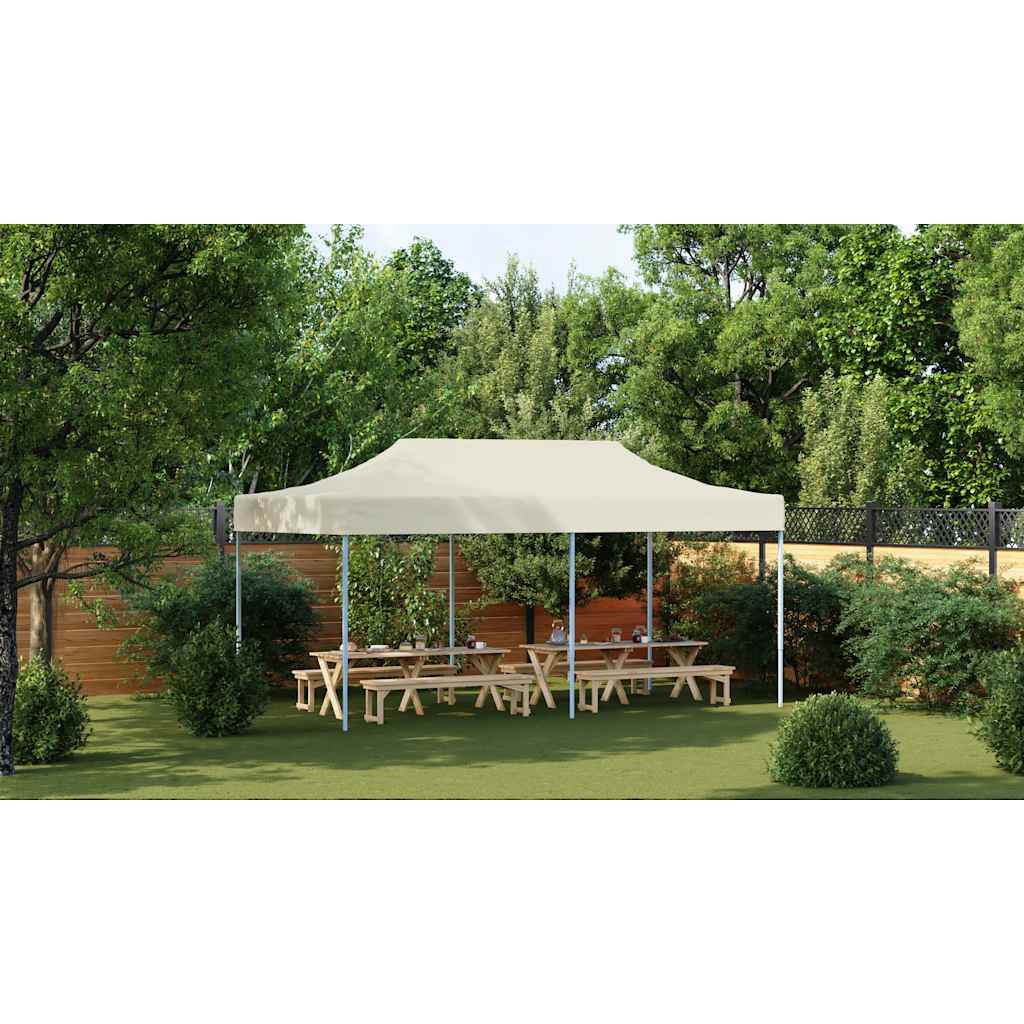 Tenda Pieghevole Pop-Up 3x6 m Bianco Crema