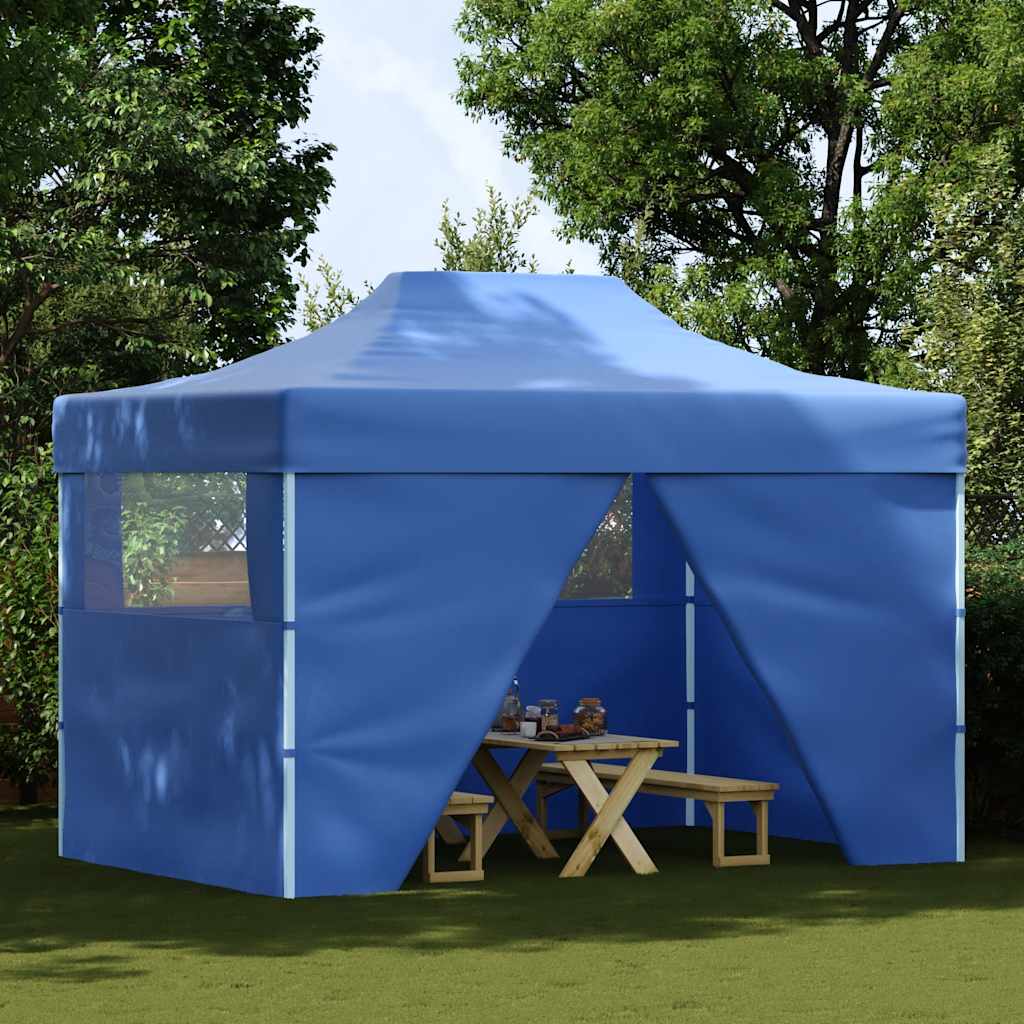 Tenda Pieghevole Pop-Up con 4 Pareti Laterali 3x4,5 m Blu 42512