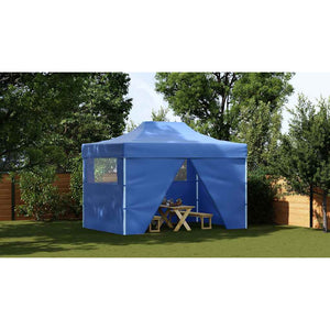Tenda Pieghevole Pop-Up con 4 Pareti Laterali 3x4,5 m Blu cod mxl 53906