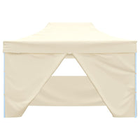 Tenda Pieghevole Pop-Up 4 Pareti Laterali 3x4,5 m Bianco Crema cod mxl 50469