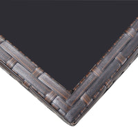 Set da Pranzo da Giardino 5 pz con Cuscini Polyrattan Marrone 42525