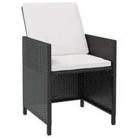 Set da Pranzo da Giardino 9 pz in Polyrattan e Acacia Nero 42530