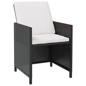 Set da Pranzo da Giardino 9 pz in Polyrattan e Acacia Nero 42530