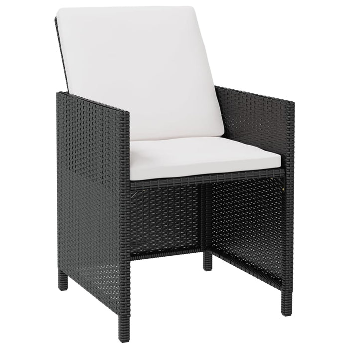 Set da Pranzo da Giardino 9 pz in Polyrattan e Acacia Nero 42530