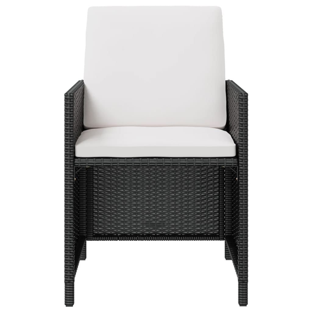 Set da Pranzo da Giardino 9 pz in Polyrattan e Acacia Nero 42530