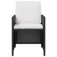 Set da Pranzo da Giardino 9 pz in Polyrattan e Acacia Nero 42530