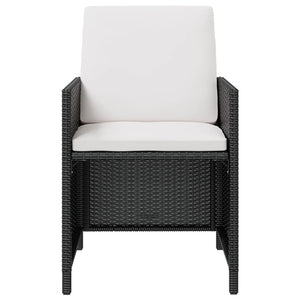 Set da Pranzo da Giardino 9 pz in Polyrattan e Acacia Nero 42530