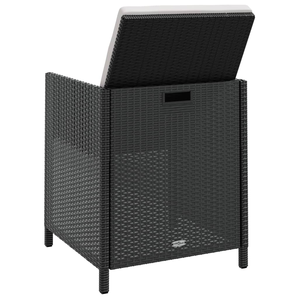 Set da Pranzo da Giardino 9 pz in Polyrattan e Acacia Nero 42530