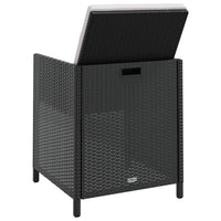 Set da Pranzo da Giardino 9 pz in Polyrattan e Acacia Nero 42530