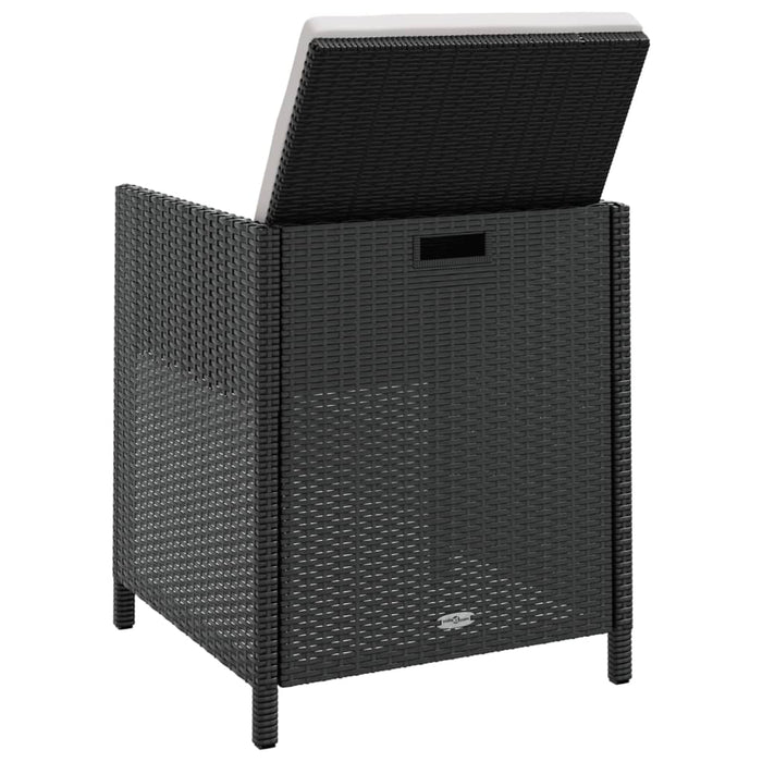 Set da Pranzo da Giardino 9 pz in Polyrattan e Acacia Nero 42530