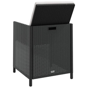 Set da Pranzo da Giardino 9 pz in Polyrattan e Acacia Nero 42530