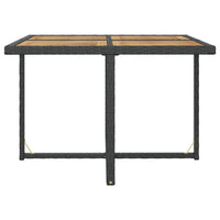 Set da Pranzo da Giardino 9 pz in Polyrattan e Acacia Nero 42530