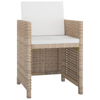 Set da Pranzo da Giardino 9 pz con Cuscini in Polyrattan Beige 42545