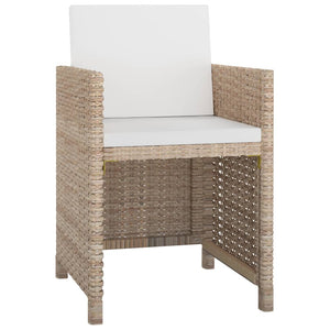 Set da Pranzo da Giardino 9 pz con Cuscini in Polyrattan Beige 42545