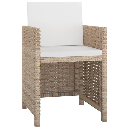 Set da Pranzo da Giardino 9 pz con Cuscini in Polyrattan Beige 42545