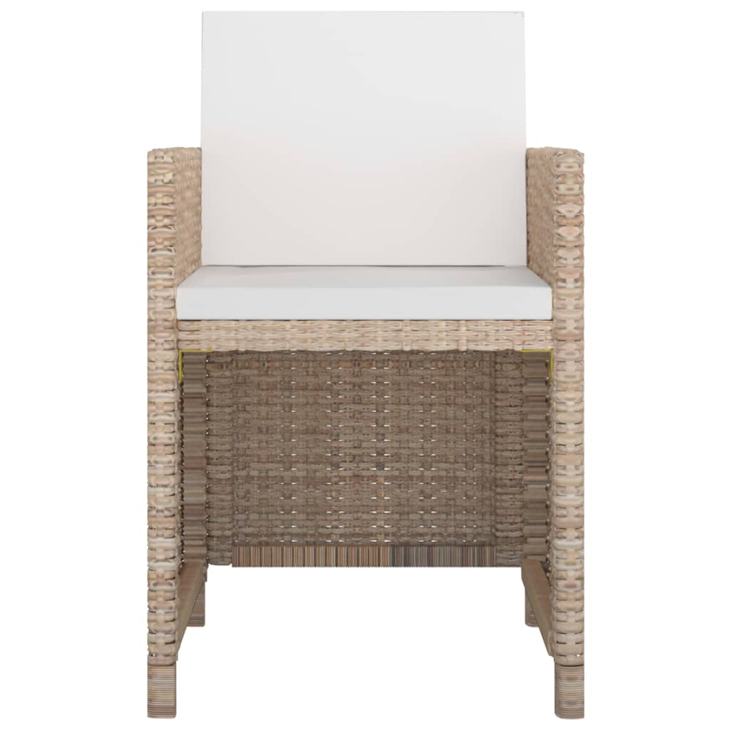 Set da Pranzo da Giardino 9 pz con Cuscini in Polyrattan Beige 42545