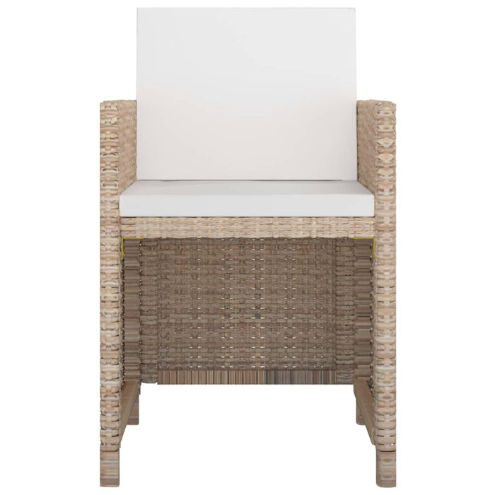 Set da Pranzo da Giardino 9 pz con Cuscini in Polyrattan Beige 42545