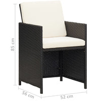 Sedie da Giardino 2 pz con Cuscini in Polyrattan Nere 42559
