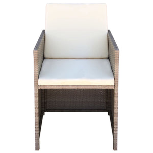 Sedie da Giardino 2 pz con Cuscini in Polyrattan Beige 42561