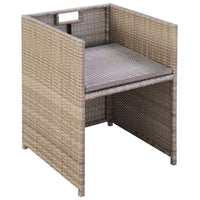 Sedie da Giardino 2 pz con Cuscini in Polyrattan Beige 42561