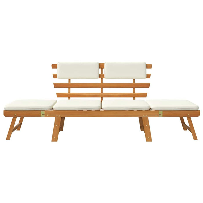 Panca da Giardino con Cuscini 2-in-1 190 cm in Massello Acacia 42647