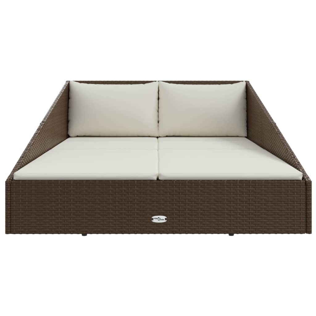 Lettino Prendisole Marrone 201x139 cm in Polyrattan cod mxl 73458