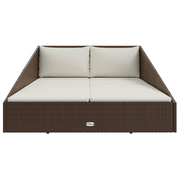 Lettino Prendisole Marrone 201x139 cm in Polyrattan cod mxl 73458
