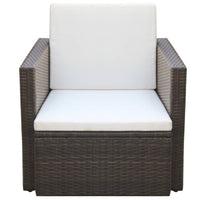 Sedia da Giardino con Cuscini in Polyrattan Marrone 42668