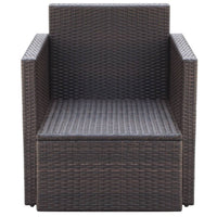 Sedia da Giardino con Cuscini in Polyrattan Marrone 42668