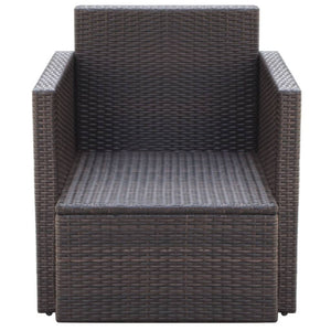 Sedia da Giardino con Cuscini in Polyrattan Marrone 42668