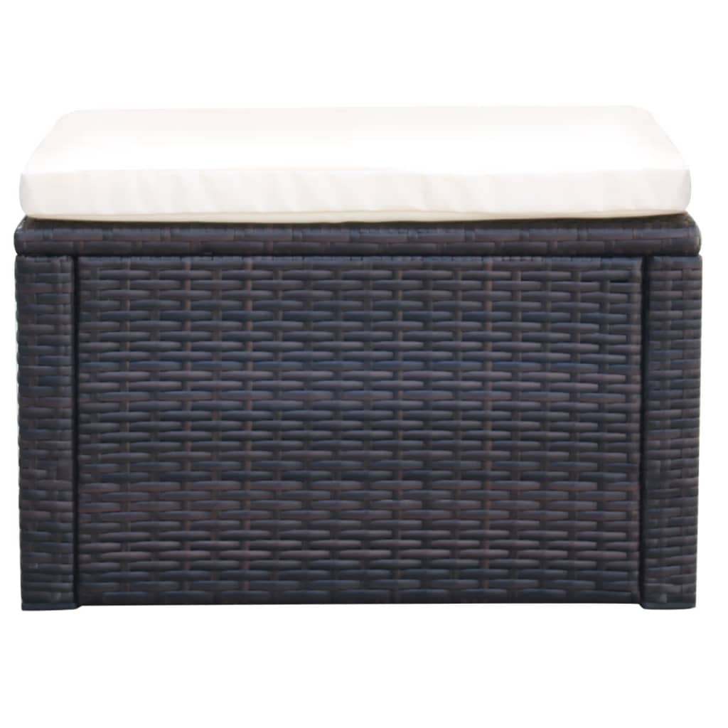 Poggiapiedi Ottomana in Polyrattan 53x53x30 cm Marrone  cod mxl 68085