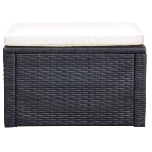 Poggiapiedi Ottomana in Polyrattan 53x53x30 cm Marrone  cod mxl 68085